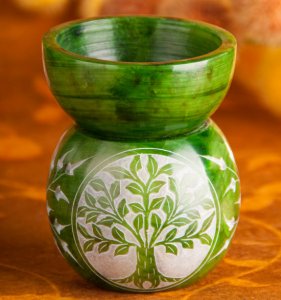 Spekstenen aromabrander met Yggdrasil levensboom (etherische olie diffuser)