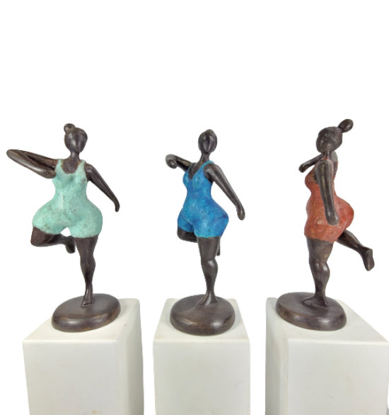 Bobaraba Gymnaste bronzen sculptuur (diverse kleuren)