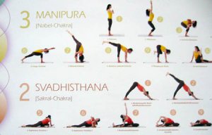 Chakra workout poster met 69 asana's
