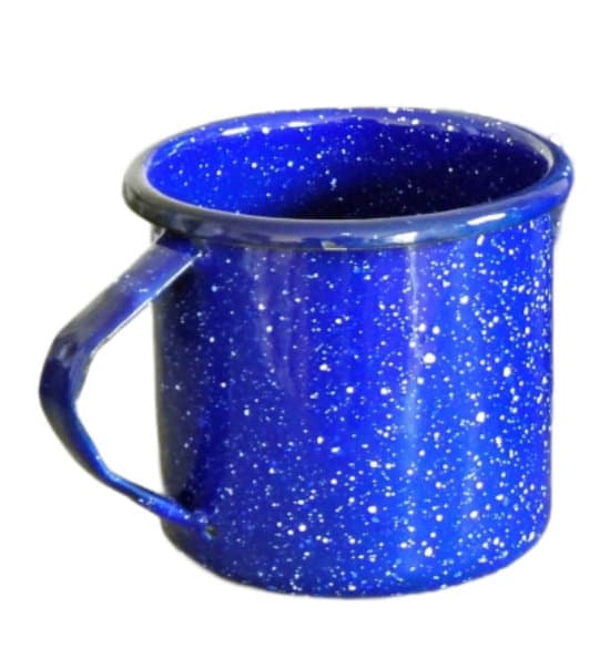 Coffee mug 300ml vintage look blue enamel