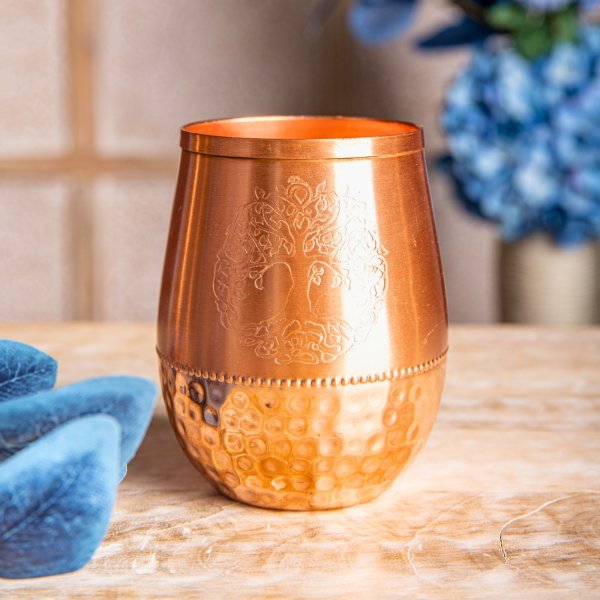 Copper Cup with Yggdrasil Tree of Life Engraving (450 ml)