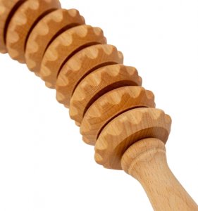 Curved wooden massage roller