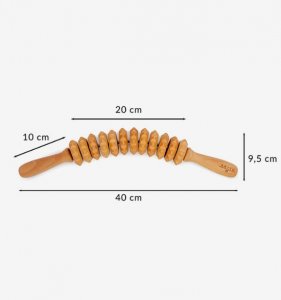 Curved wooden massage roller