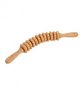 Curved wooden massage roller