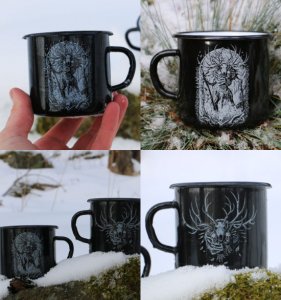 Enamel mug 380 ml Wulflund (several versions)