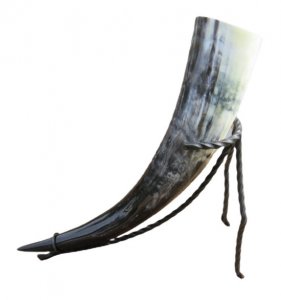 Forged holder for large drinking horn