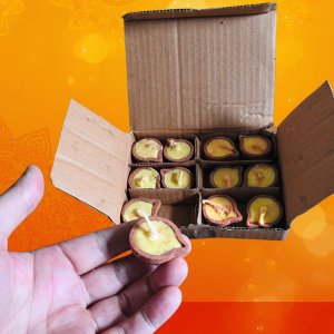 Ghee kaars in terracottapotje (12 stuks) – handgemaakt & natuurlijk