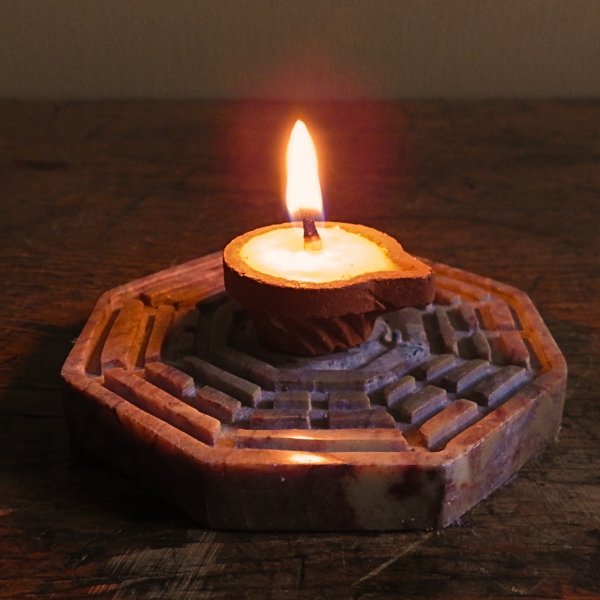 Ghee kaars in terracottapotje (12 stuks) – handgemaakt & natuurlijk