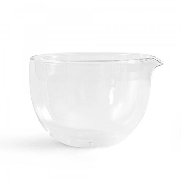 Glass matcha bowl with spout - borosilicate glass, 300ml
