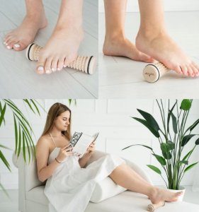 Houten concave voet- en handmassageroller met antislip – natuurlijke spierherstel tool
