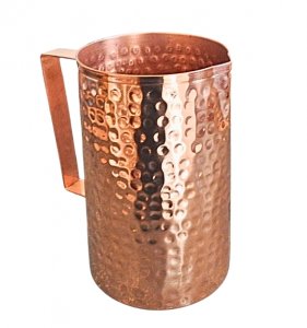 Koperen karaf met gehamerde afwerking (1,5 liter)