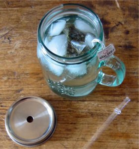 Mason jar drinkglas (0.5 liter) deksel met rietje