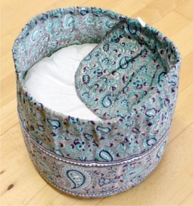 Meditation pillow Baghi round (turquois/gray)