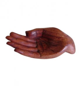 Open hand hout (20 x 10 cm)