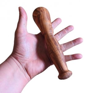 Rustic Olive Wood Mortar & Pestle (Handcrafted with Bark)