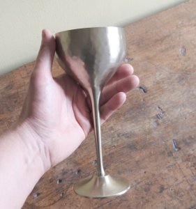 Soy candle in chalice (messing)