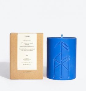 Soy scented candle Thor with runes