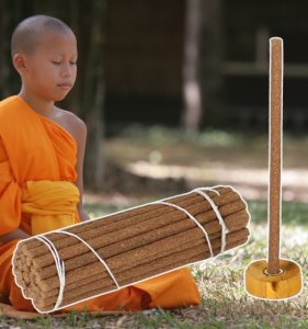 Tibetan Sandalwood Incense – 30 sticks + holder