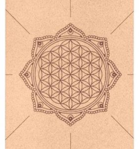 Yoga mat Kurk Levensbloem mandala (185 x 66cm)